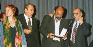1995 - Giuliana de Sio, il Presidente del Festival Marino Borgogni, Alessandro Haber e il Direttore Artistico dell’ epoca Paolo Micalizzi